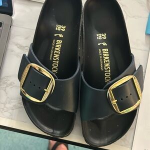 Birkenstock Madrid Big Buckle, Oiled Leather, Navy Blue